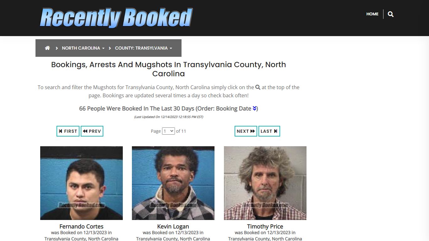 Bookings, Arrests and Mugshots in Transylvania County, North Carolina